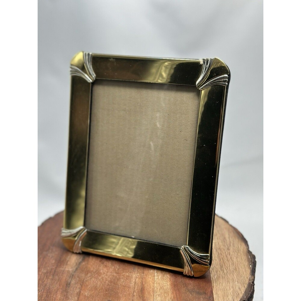 Brass & Chrome Art Deco Free Standing Picture Frame Mid Century